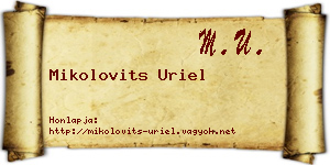 Mikolovits Uriel névjegykártya